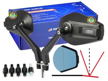 Lusterka Motocyklowe CNC Uniwersalne Czarne / Martwe pole / Śruby M8 M10