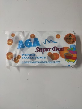 Papier toaletowy Aga biały 2-warstwowy / 8-rolek