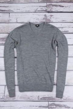 UNIQLO WOOL V-NECK CASUAL SWEATER MĘSKI SWETER 100% WEŁNA M