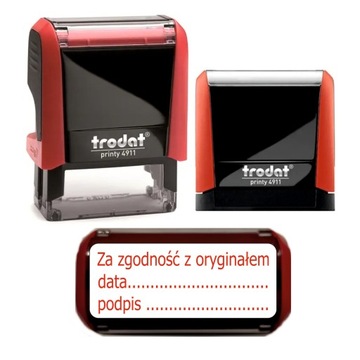 Pieczątka ZGODNOŚĆ Z ORYGINAŁEM Trodat Printy 4911 JAKOŚĆ PREMIUM 38X14mm