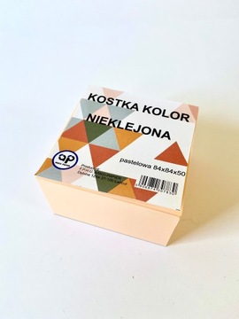 Kostka Nieklejona Jednokolorowa ŁOSOSIOWY 84X84X50