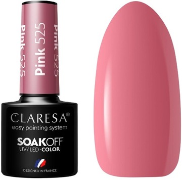 LAKIER HYBRYDOWY PINK 525 -5g CLARESA Różowy