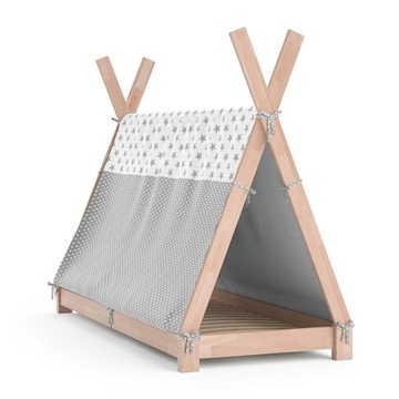 ŁÓŻECZKO TIPI 160X80 NATURE Z NARZUTĄ VITALISPA