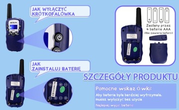 Retevis Walkie Talkie dla Dzieci, Zabawki dla Dzieci, Prezenty (Granatowy)