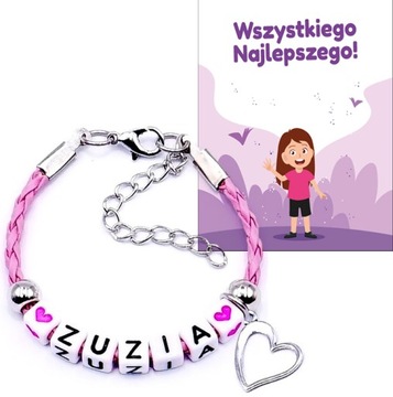 BRANSOLETKA IMIE PREZENT NA DZIEŃ DZIECKA DZIEWCZYNKA DLA UCZNIA SZKOŁA