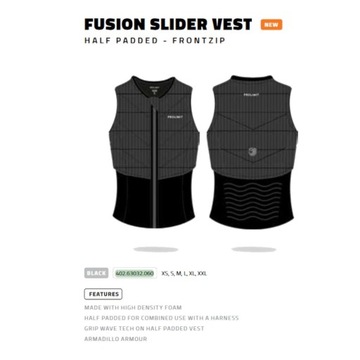 Жилет Prolimit Slider Fusion Half Padded FZ Черный 2024 XL