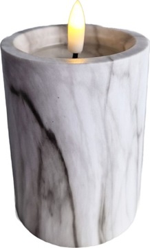СВЕЧА, РАБОТАЮЩАЯ НА АККУМУЛЯТОРЕ, 10 СМ С ЭФФЕКТОМ МРАМОРА, СВЕЧА СВЕТОДИОДНАЯ ВСТАВКА ДЛЯ ЦЕНТРА СТОЛА