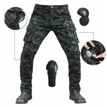 MĘSKIE SPODNIE MOTOCYKLOWE MORO BOJÓWKI,L