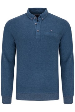 SWETER MĘSKI POLO BLUZA NIEBIESKA Z KIESZONKĄ: 3XL