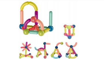 МАГНИТНЫЕ КРУГКИ ДЛЯ ДЕТЕЙ МАГНИТНЫЕ ПАЛОЧКИ 58 шт.