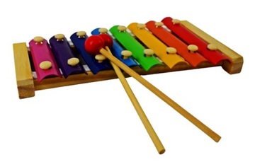 CYMBAŁKI 8 TONÓW DREWNIANE KOLOROWE EDUKACYJNE