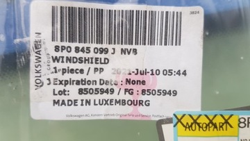 AUDI A3 8P 2003- SKLO (OKNO) PŘEDNÍ ČELNÍ 8P0845099JNVB NOVÝ ORIGINÁLNÍ