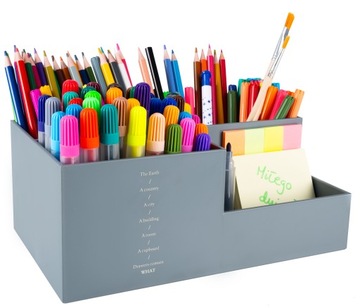 Duży ORGANIZER NA BIURKO Komory PRZYBORNIK Biurkowy XXL 25 x 15 cm