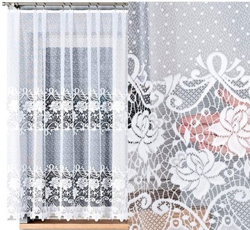 Firana żakardowa DEMETRIA 400x160cm prosta (gotowa) z obszyciem