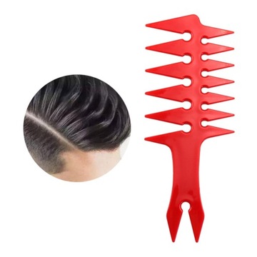 Męski grzebień olejowy z szerokimi zębami i widełkami, duży, czerwony