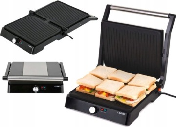 GRILL OPIEKACZ ELEKTRYCZNY 2000W LUND ROZKŁADANY KOMPAKTOWY GRILL
