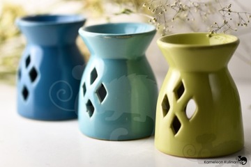 КАМИН АРОМАТЕРАПИЯ, керамический, для масел, воска и лампочек, СИНИЙ