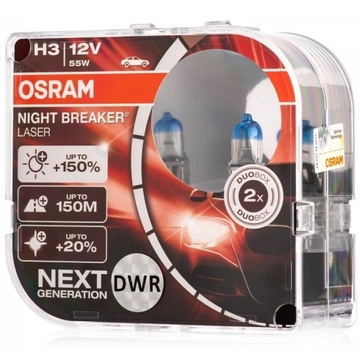 Żarówki H3 OSRAM Night Breaker Laser Next +150%