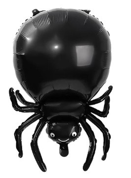 POTĘŻNY BALON FOLIOWY PAJĄK HALLOWEEN CZARNY 80CM DŁUGOŚCI 54CM SZEROKOŚCI