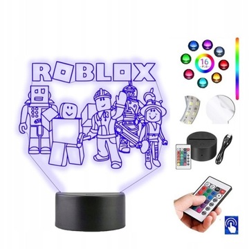 Настольная лампа Led Статуя Игровые персонажи Roblox 16 цветов Пульт дистанционного управления PLEXIDO