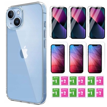 Etui do iPhone 14 PLUS | CLEAR Case Przezroczyste MOCNE + 6 x SZKŁO