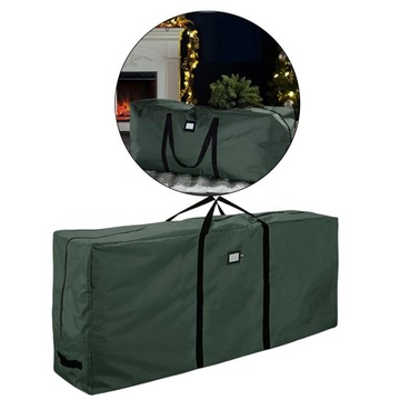 Сверхмощная сумка для хранения рождественской елки с двумя ручками зеленого цвета 122x34x51 см
