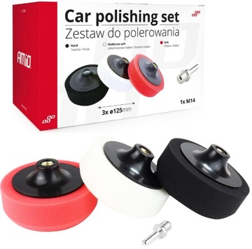 ZESTAW GĄBKI POLERSKIE DO POLEROWANIA LAKIERU 125mm 3szt