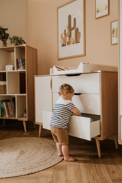 Meble Dziecięce Zestaw Mebli dla Dzieci Szafa Komoda Łóżeczko Biały SOFIE