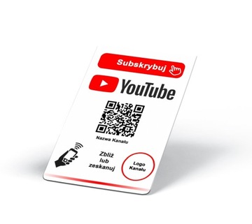 Karta do pozyskiwania subskrypcji na YouTube - Karta z chipem NFC