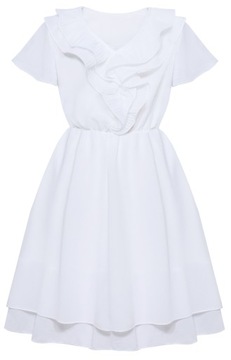 ELEGANCKA LEKKA ZWIEWNA SUKIENKA Z ŻABOTEM UROCZYSTOŚCI r 110 3885