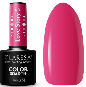 Claresa Lakier Hybrydowy do paznokci LOVE STORY 5 intensywny różowy