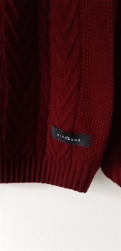 sweter ciepły JOHN RICHMOND rozmiar XXL bordo