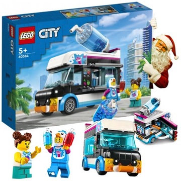 LEGO City 60384 Klocki Pingwinia furgonetka ze slushem zestaw
