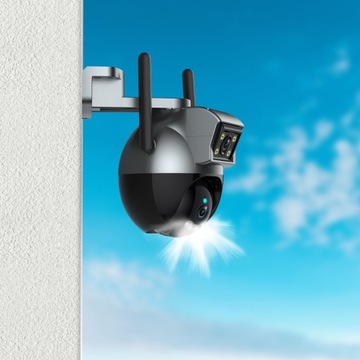 ДВОЙНАЯ НАРУЖНАЯ ВРАЩАЮЩАЯСЯ КАМЕРА TUYA SMART НА ПОЛЬСКОМ ЯЗЫКЕ 4MPX IP WIFI