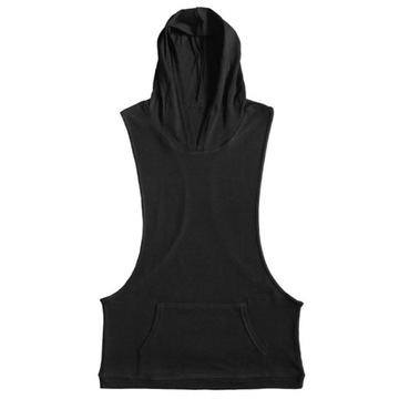 Mens Bodybuilding Hooded Tank Top Sleeveless Vest