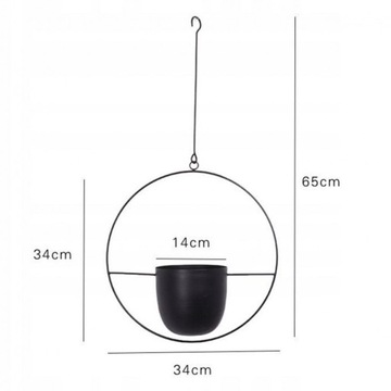 Корзина, подвесной вазон черный 14 см ROS15