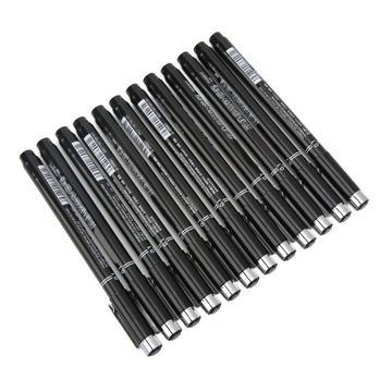 12 шт. Ручка для рисования линий, пишите плавно, тонко, водонепроницаемая, EN