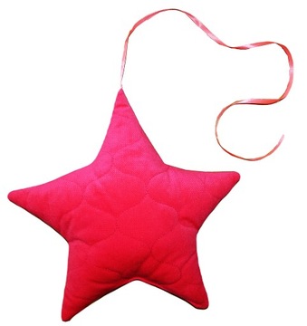 GWIAZDKA VELVET / zawieszka , poduszka 27cm Belbi