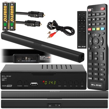 TUNER DEKODER DVB-T2 TV NAZIEMNEJ H.265 HEVC FULL HD HDMI PILOT SOUNDBAR