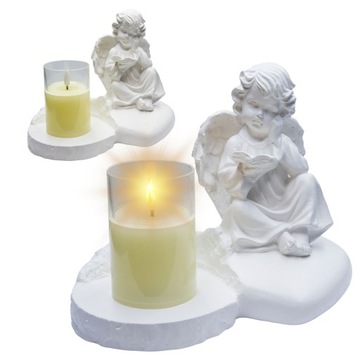 ZNICZ GIPSOWA FIGURKA NAGROBNA LAMPA SOLARNA LED