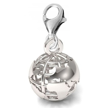 Charms Kompas Kierunki Świata SREBRO 925 GLOBUS 3D