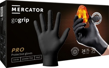 Rękawice nitrylowe Mercator GoGrip Black 50 sztuk rozmiar XXL
