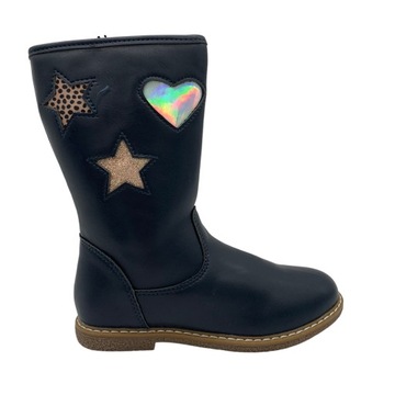 Buty dziecięce kozaki Friboo gwiazdki serduszka r