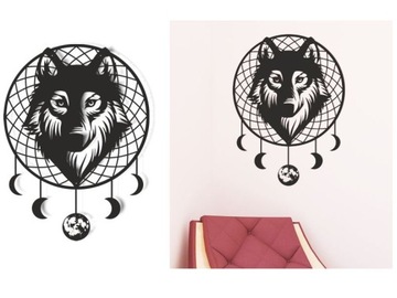 Wilk 90cm ozdoba metalowa geometryczna na ścianę