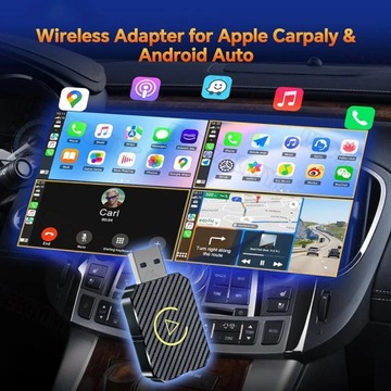 Беспроводной адаптер Carplay 2 в 1 для Apple iOS Android Auto Smart USB Plug