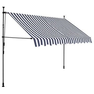 Markiza balkonowa, kloszowa 250 x 120 cm biały, odcienie niebieskiego