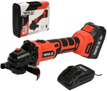 УГЛОВАЯ ШЛИФОВАЛЬНАЯ МАШИНА YATO АККУМУЛЯТОРНАЯ ПОЛИРОВАЛЬНАЯ МАШИНА 125 мм 18 В БЕСЩЕТОЧНАЯ + 3 Ач