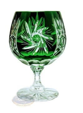 Szmaragdowe kryształowe kieliszki do koniaku 250ml