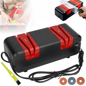 Электрическая точилка для ножей мощностью 50 Вт с тремя запасными дисками.