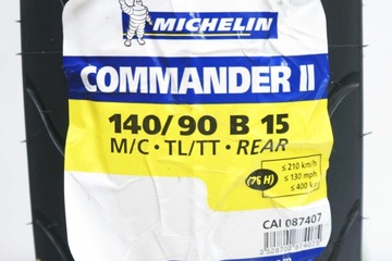 1x MICHELIN 140/90B15 76H COMMANDER II ЗАДНИЙ